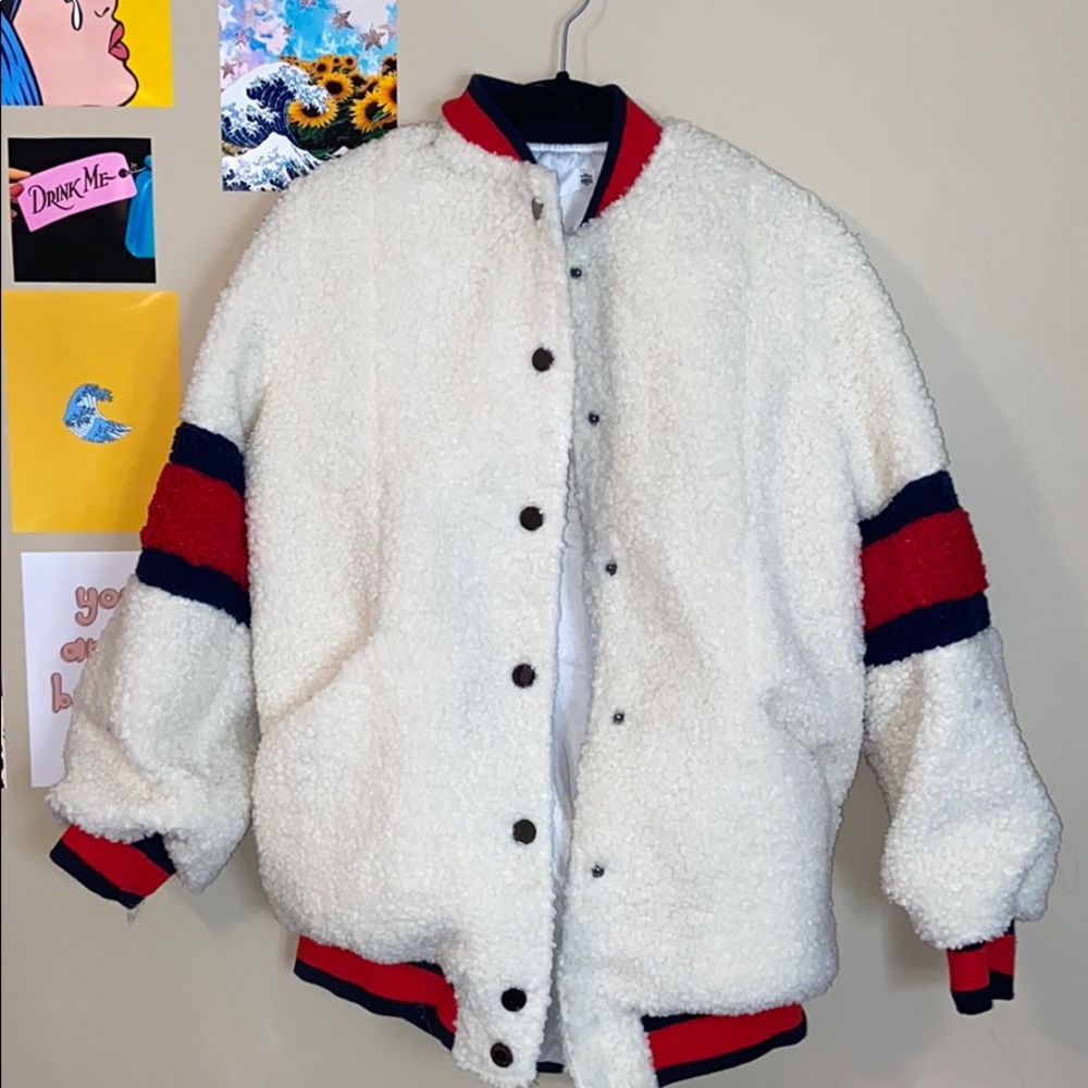 Sherpa varsity jacket
